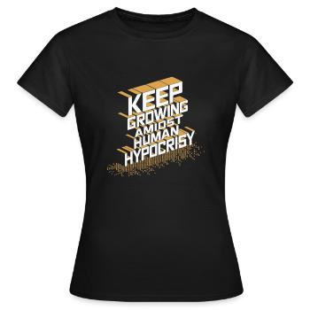 CONTINUEZ À GRANDIR - T-shirt Femme - noir - Devant - AI Model Female 172 dark (172cm)