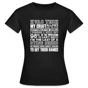 HVAC Tech HVAC Tech Job - Women's T-Shirt - black - Front - AI Model Female 172 dark (172cm)