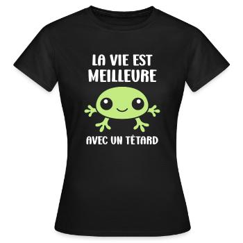 Têtard - T-shirt Femme - noir - Devant - AI Model Female 172 dark (172cm)