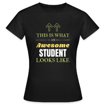 So sieht ein großartiger Student aus - Frauen T-Shirt - Schwarz - Vorne - AI Model Female 172 dark (172cm)