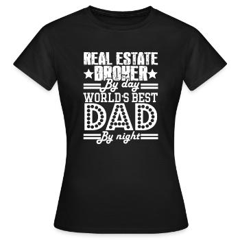 Real Estate Broker Real Estate Broker Dad - Women's T-Shirt - black - Front - AI Model Female 172 dark (172cm)
