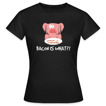 Speck ist was Grillen Schweinefleisch Speck - Frauen T-Shirt - Schwarz - Vorne - AI Model Female 172 dark (172cm)