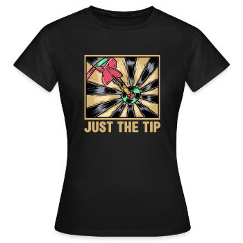 Dartist Just The Tip Bullseye Arrow Dart - Frauen T-Shirt - Schwarz - Vorne - AI Model Female 172 dark (172cm)