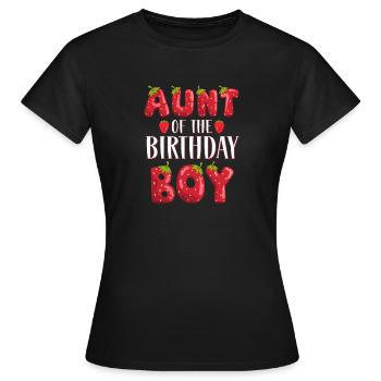 Aunt Of The Birthday Boy Strawberry First Birthday - Women's T-Shirt - black - Front - AI Model Female 172 dark (172cm)