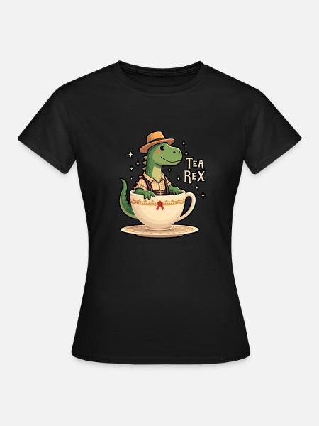 Tea Rex T-Rex Lederhose Lederhosn - Frauen T-Shirt - Schwarz