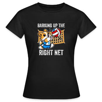 Aboyer sur le bon filet Humour drôle de chien corgi - T-shirt Femme - noir - Devant - AI Model Female 172 dark (172cm)