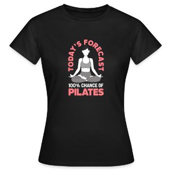 Prédiction du jour 100% Pilates - T-shirt Femme - noir - Devant - AI Model Female 172 dark (172cm)