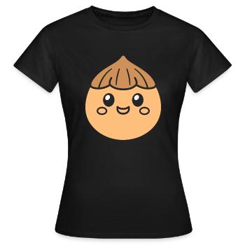 Haselnuss - Frauen T-Shirt - Schwarz - Vorne - AI Model Female 172 dark (172cm)