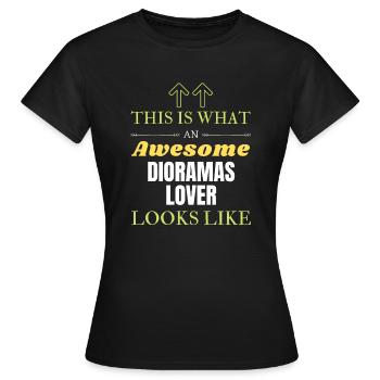 Voici à quoi ressemble un amateur de dioramas génial - T-shirt Femme - noir - Devant - AI Model Female 172 dark (172cm)
