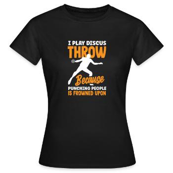 Lancer du disque Athlète Cadeau d’athlète - T-shirt Femme - noir - Devant - AI Model Female 172 dark (172cm)
