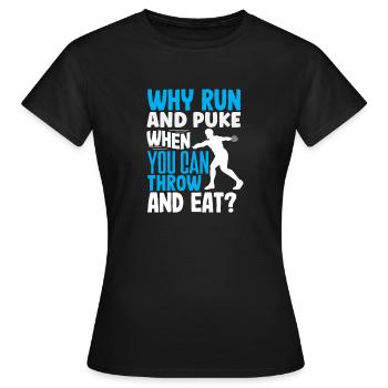 Lancer du disque Athlète Cadeau d’athlète - T-shirt Femme - noir - Devant - AI Model Female 172 dark (172cm)