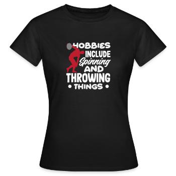 Lancer du disque Athlète Cadeau d’athlète - T-shirt Femme - noir - Devant - AI Model Female 172 dark (172cm)