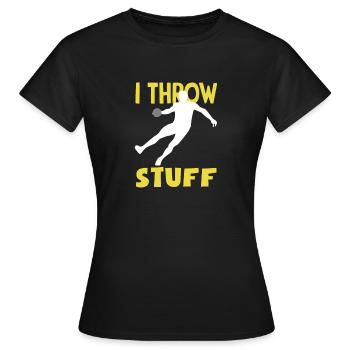 Lancer du disque Athlète Cadeau d’athlète - T-shirt Femme - noir - Devant - AI Model Female 172 dark (172cm)
