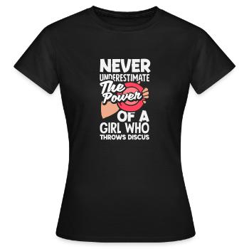 Lancer du disque Athlète Cadeau d’athlète - T-shirt Femme - noir - Devant - AI Model Female 172 dark (172cm)