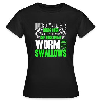 Fishing I Like It When She Bends Over - Women's T-Shirt - black - Front - AI Model Female 172 dark (172cm)