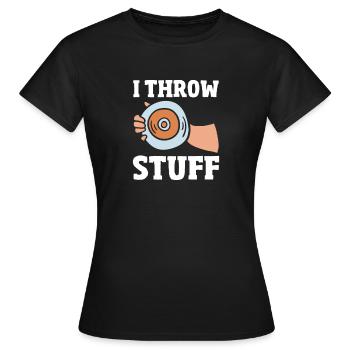 Lancer du disque Athlète Cadeau d’athlète - T-shirt Femme - noir - Devant - AI Model Female 172 dark (172cm)