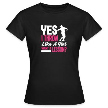 Lancer du disque Athlète Cadeau d’athlète - T-shirt Femme - noir - Devant - AI Model Female 172 dark (172cm)