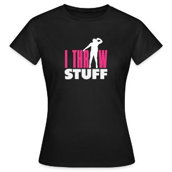 Lancer du disque Athlète Cadeau d’athlète - T-shirt Femme - noir - Devant - AI Model Female 172 dark (172cm)