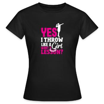Lancer du disque Athlète Cadeau d’athlète - T-shirt Femme - noir - Devant - AI Model Female 172 dark (172cm)