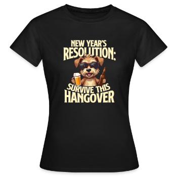New Year's Resolution: Survive Hangover - Women's T-Shirt - black - Front - AI Model Female 172 dark (172cm)