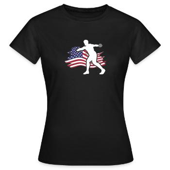 Lancer du disque Athlète Cadeau d’athlète - T-shirt Femme - noir - Devant - AI Model Female 172 dark (172cm)