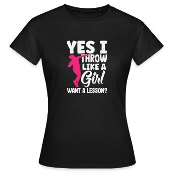 Lancer du disque Athlète Cadeau d’athlète - T-shirt Femme - noir - Devant - AI Model Female 172 dark (172cm)