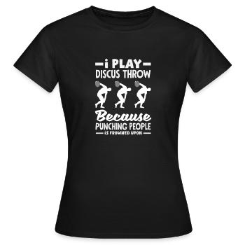 Lancer du disque Athlète Cadeau d’athlète - T-shirt Femme - noir - Devant - AI Model Female 172 dark (172cm)