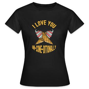 Ich liebe dich unkonventionell süße Sahne - Frauen T-Shirt - Schwarz - Vorne - AI Model Female 172 dark (172cm)