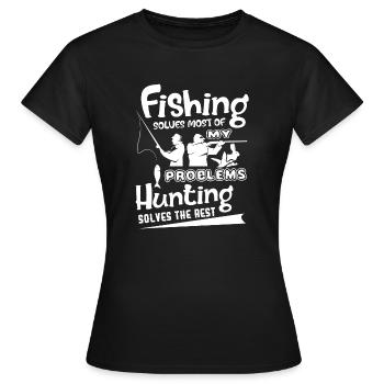 Hunting Solves The Rest - Women's T-Shirt - black - Front - AI Model Female 172 dark (172cm)