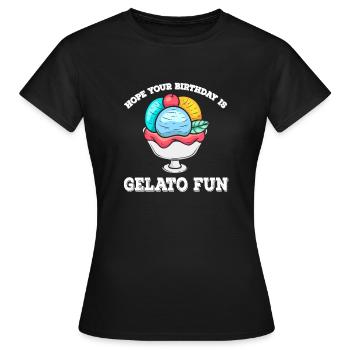 Eisbecher Lieblingstag der Woche Gelato Creme - Frauen T-Shirt - Schwarz - Vorne - AI Model Female 172 dark (172cm)