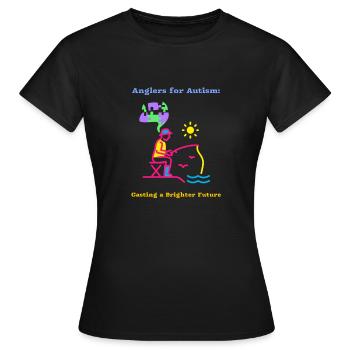 Angler für Autismus sorgen für eine bessere Zukunft - Frauen T-Shirt - Schwarz - Vorne - AI Model Female 172 dark (172cm)