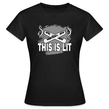 Cigar Smoking This Is Cigar Lit - Women's T-Shirt - black - Front - AI Model Female 172 dark (172cm)