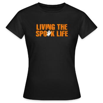 Living The Spook Life Ghost Bait - Frauen T-Shirt - Schwarz - Vorne - AI Model Female 172 dark (172cm)