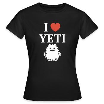 Yeti - Frauen T-Shirt - Schwarz - Vorne - AI Model Female 172 dark (172cm)