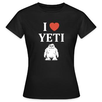 Yeti - Frauen T-Shirt - Schwarz - Vorne - AI Model Female 172 dark (172cm)