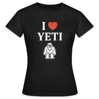 Yeti - Frauen T-Shirt - Schwarz - Vorne - AI Model Female 172 dark (172cm)
