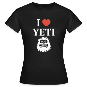 Yeti - Frauen T-Shirt - Schwarz - Vorne - AI Model Female 172 dark (172cm)