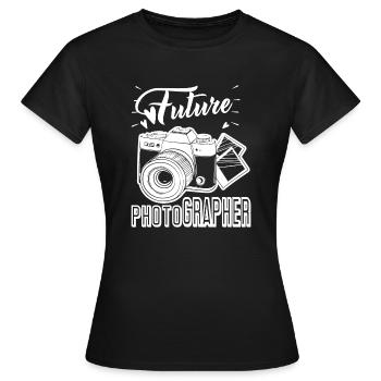 Photographer Future Photographer - Women's T-Shirt - black - Front - AI Model Female 172 dark (172cm)