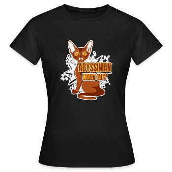 Abyssinian Worst Cat - Women's T-Shirt - black - Front - AI Model Female 172 dark (172cm)