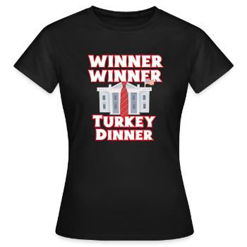  Gewinner thanksgiving dinner - Frauen T-Shirt - Schwarz - Vorne - AI Model Female 172 dark (172cm)