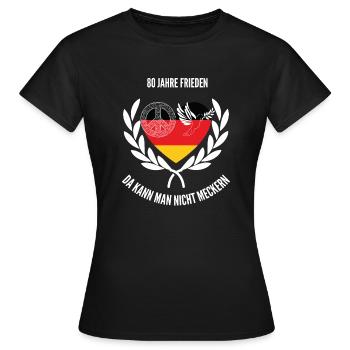 La paix en Allemagne avec la colombe de la paix - T-shirt Femme - noir - Devant - AI Model Female 172 dark (172cm)