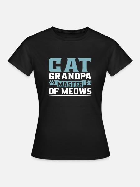 Cat Grandpa Gifts - T-shirt dam - svart