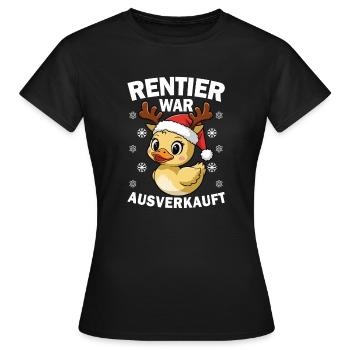 Christmas Reindeer was sold out Christmas - Women's T-Shirt - black - Front - AI Model Female 172 dark (172cm)