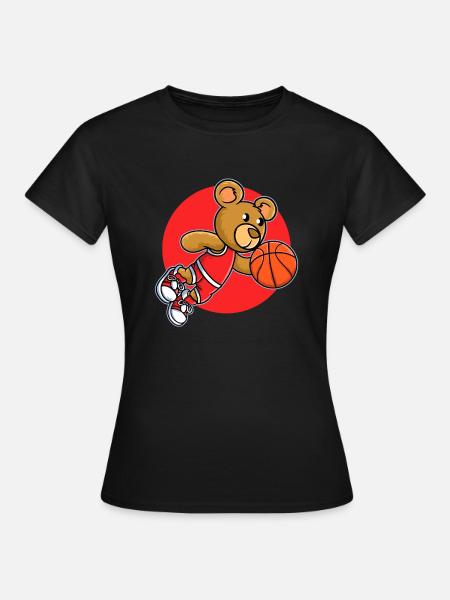 Basket Baller Teddybär Basketball - Frauen T-Shirt - Schwarz