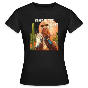 CHEZ SOI À L’OUEST - T-shirt Femme - noir - Devant - AI Model Female 172 dark (172cm)