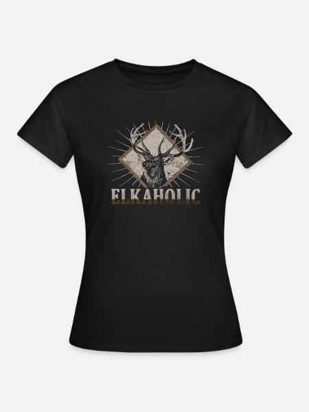 Elchjagd Elkaholische Jäger - Frauen T-Shirt - Schwarz
