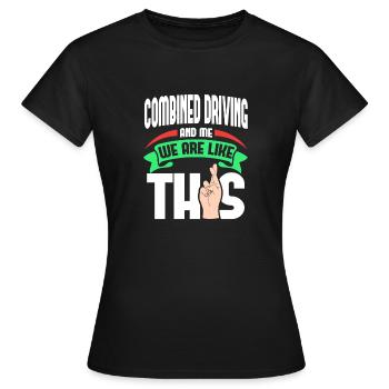 Combiné Driving Me sont comme - T-shirt Femme - noir - Devant - AI Model Female 172 dark (172cm)