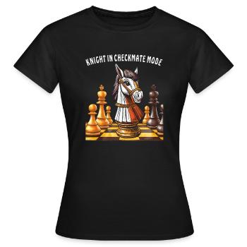 CHEVALIER D’ÉCHECS EN MODE ÉCHEC ET MAT - T-shirt Femme - noir - Devant - AI Model Female 172 dark (172cm)