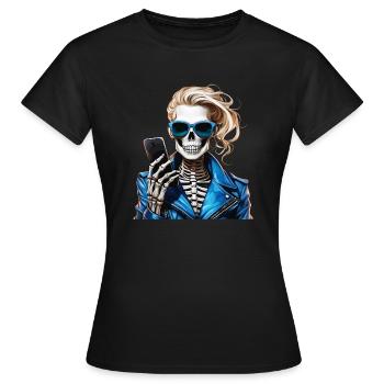 SMARTPHONE SKELETON FEMME - T-shirt Femme - noir - Devant - AI Model Female 172 dark (172cm)
