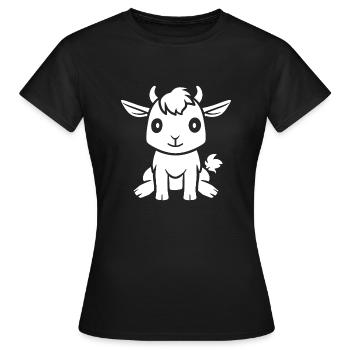 Ziegenbock - Frauen T-Shirt - Schwarz - Vorne - AI Model Female 172 dark (172cm)